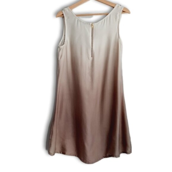 SOUTH Sequins Dip-Dye Silky Tunic Tank High Low Hem Top Cream & Tan Sz M Flawed - Picture 9 of 16